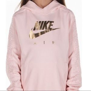 NIKE AIR OLDER KIDS' (GIRLS') PULLOVER HOODIE BV2709-682 Pink